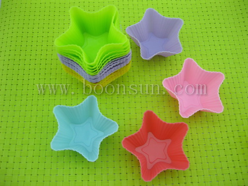 star shape silicone muffin cup mould